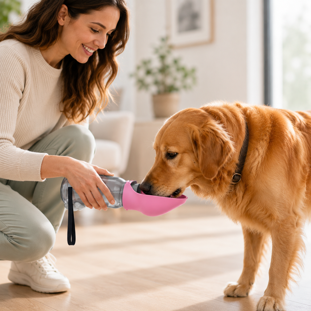 800ML Large Dog Water Bottle Dispenser For Small Big Dogs Portable Travel Pet Drinking Bowls Bulldog Labrador Feeder Supplies