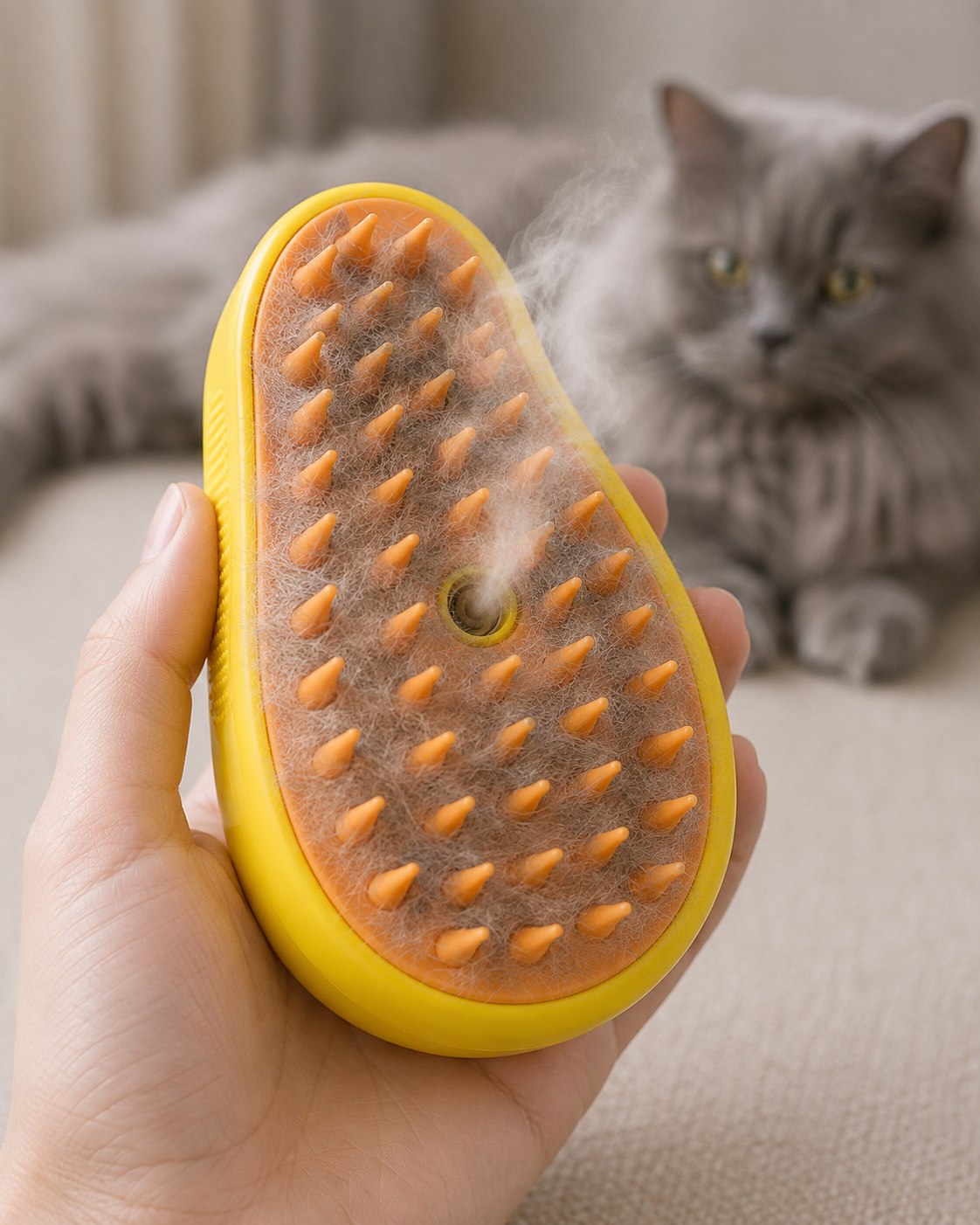 SteamGlow Steam Grooming Brush by Scooth Pet