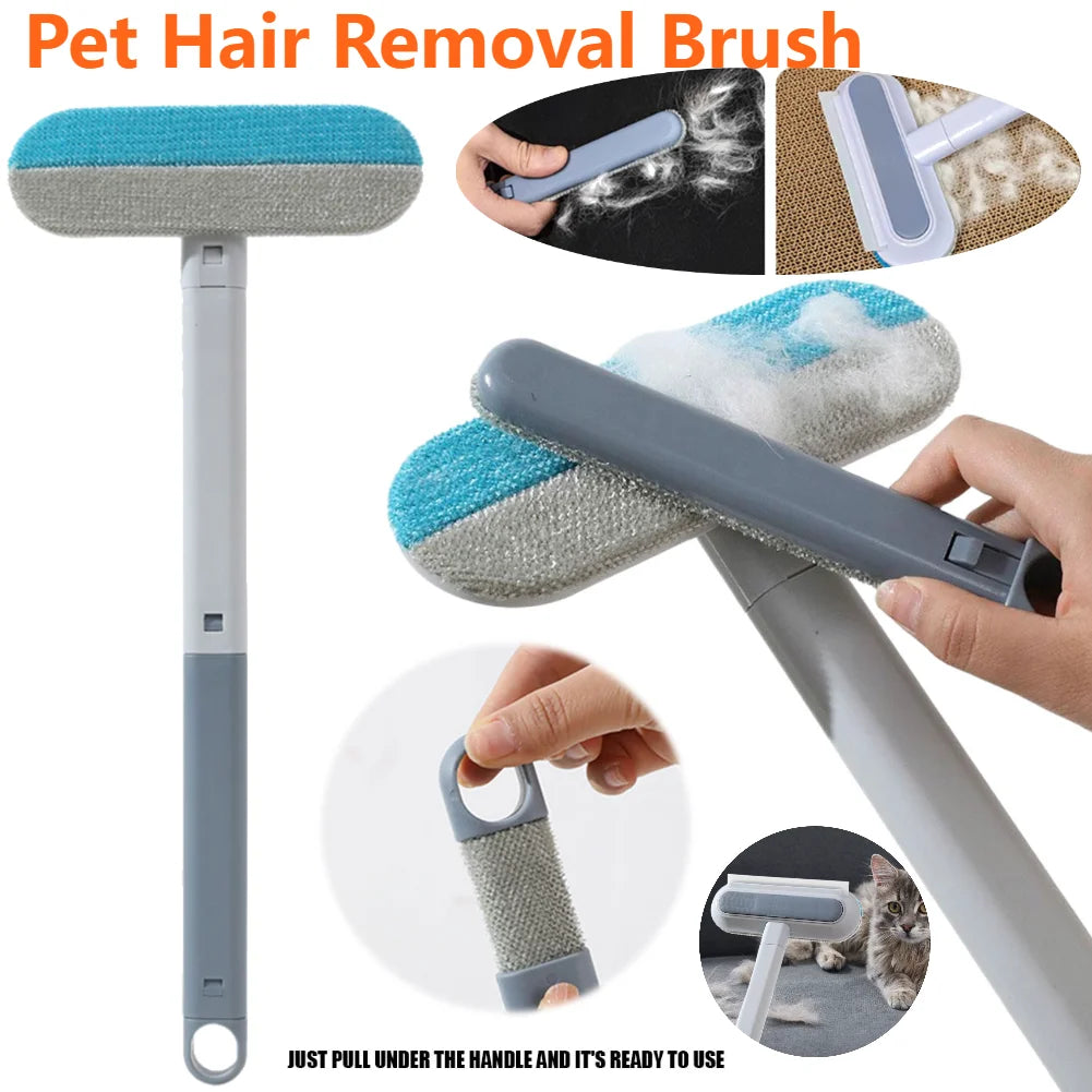 3-in-1 Long-Handle Pet Hair Remover Brush