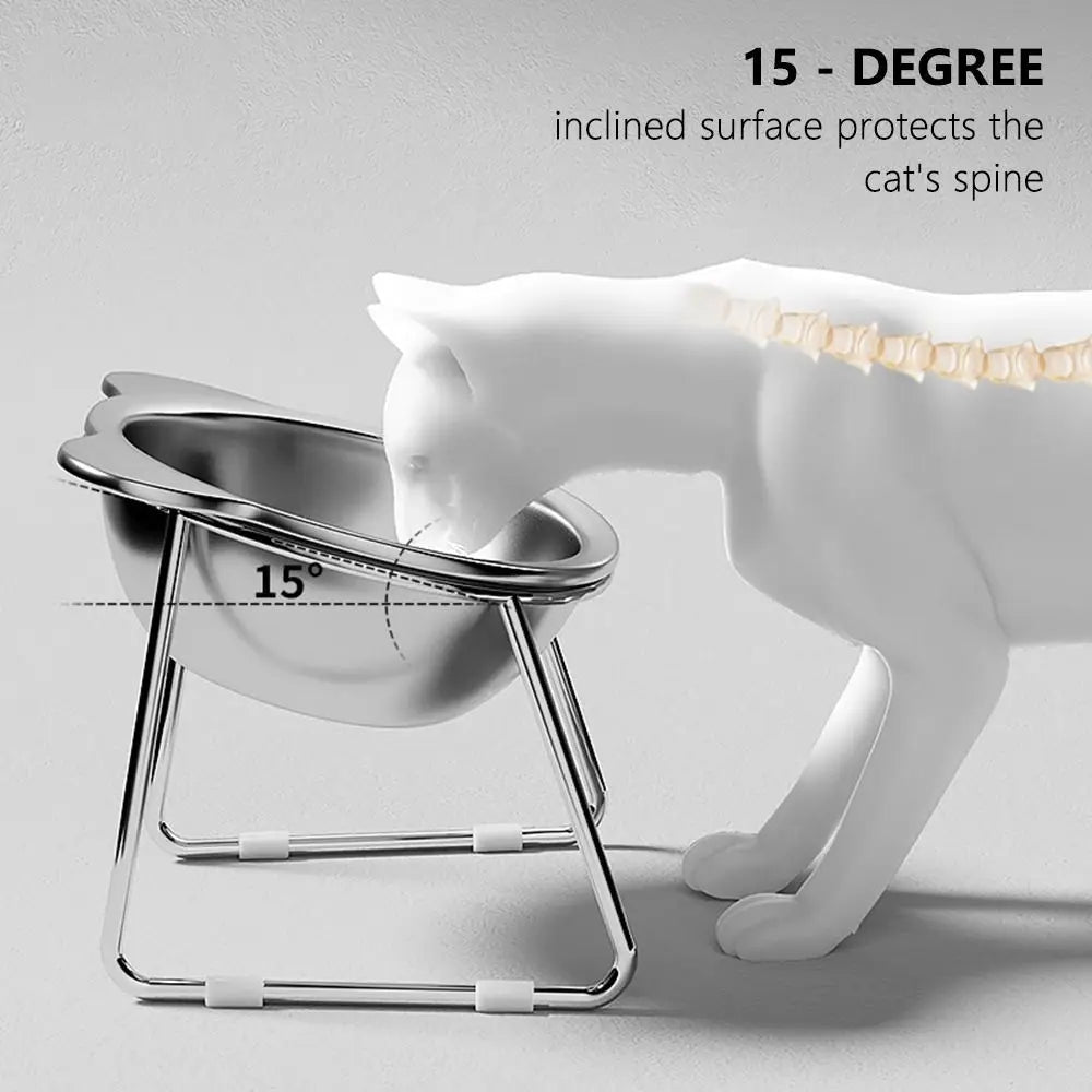 ElevaBowl™ Tilted Stainless Steel Pet Bowl by Scooth Pet