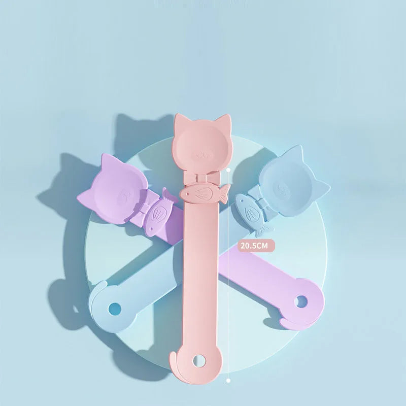 Cat Strip Feeder Spoon Long Handle Lickable Wet Food Dispenser for Cats Pet Meat Puree Squeeze Dispensing Spoon Pet Supplies