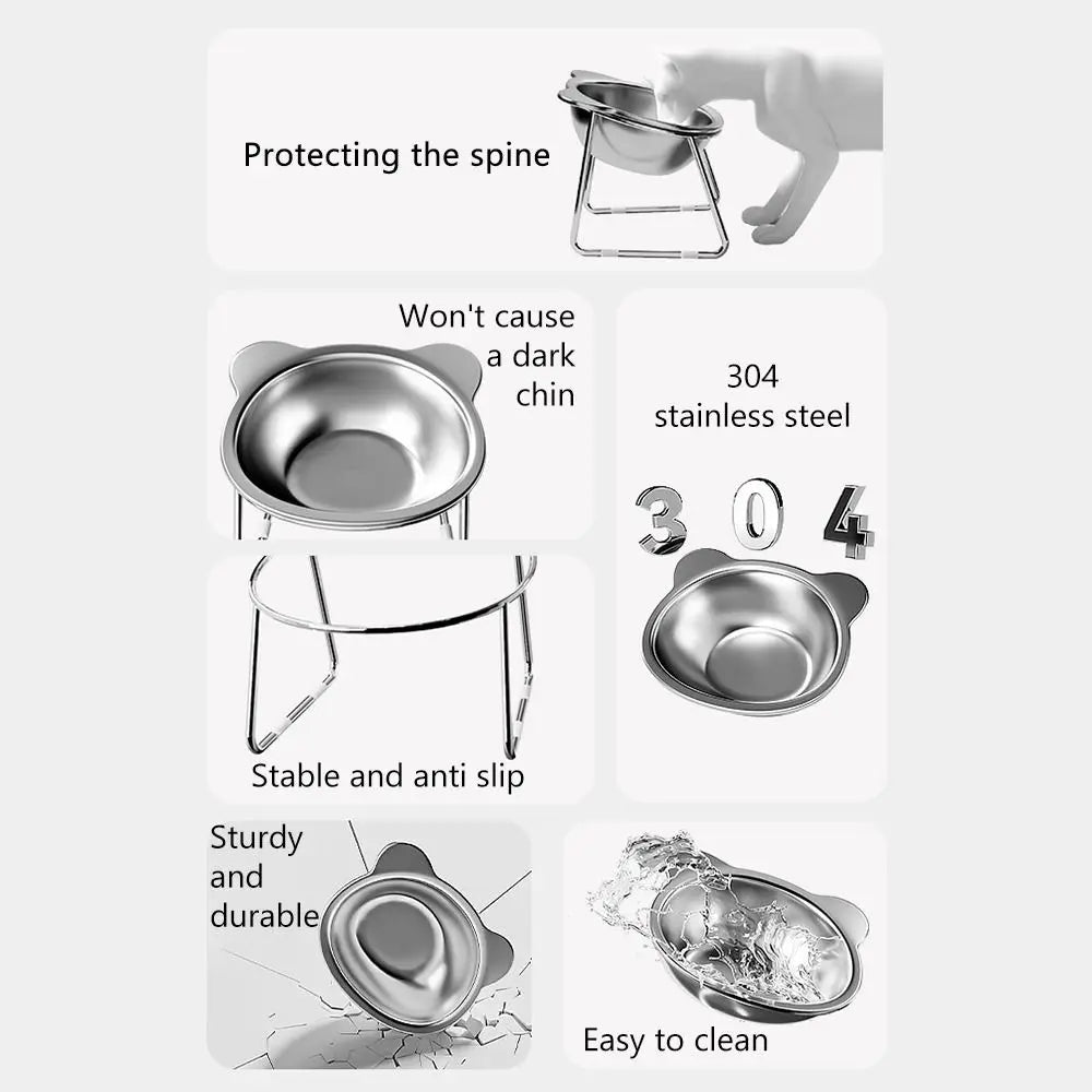 ElevaBowl™ Tilted Stainless Steel Pet Bowl by Scooth Pet