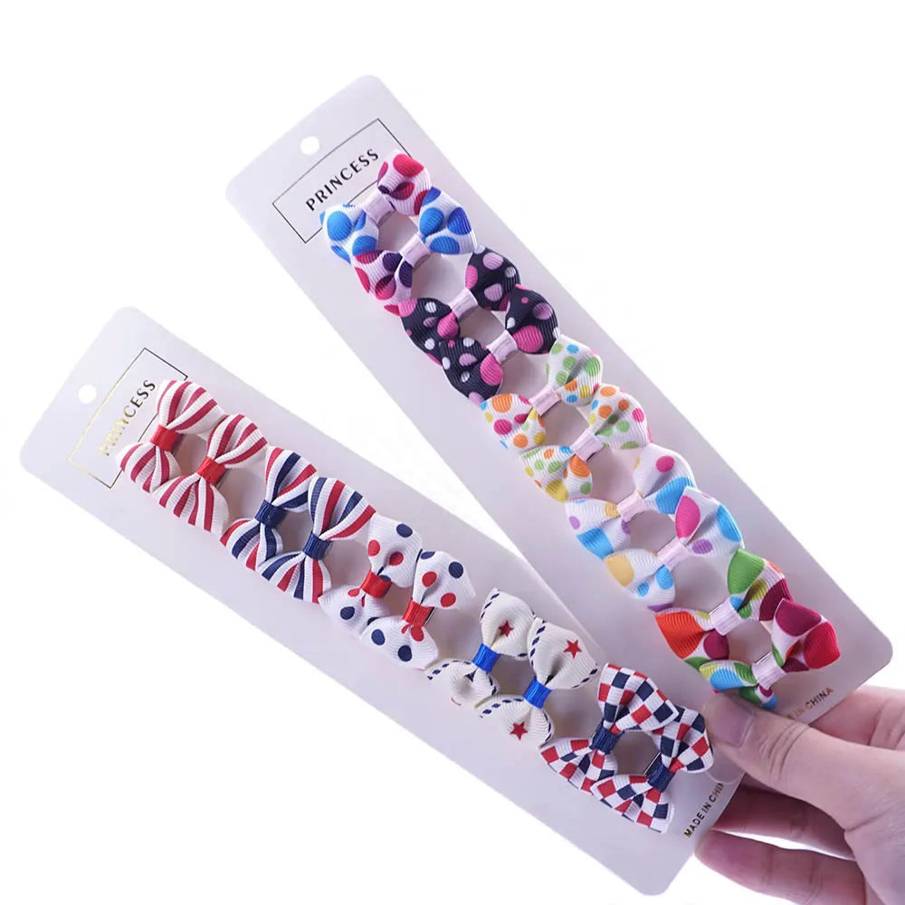 10pcs Easy-on Dog Hair Clips Diverse Styles Ribbon Hair Bows For Small Dogs Puppy Grooming Supplies 5 Pairs Pet Dog Accessories