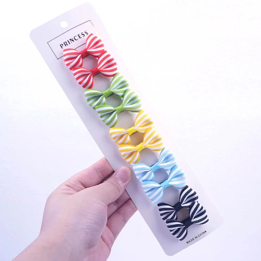 10pcs Easy-on Dog Hair Clips Diverse Styles Ribbon Hair Bows For Small Dogs Puppy Grooming Supplies 5 Pairs Pet Dog Accessories