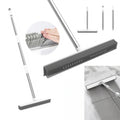 2-in-1 Rubber Broom & Scraper Brush, Silicone Pet Hair Remover for Carpet/Hardwood Floors, Long Handle Sweeper for Tile/Windows